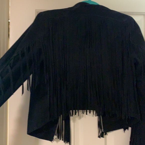 Genuine 100% suede fringe cropped jacket XS - Picture 3 of 3